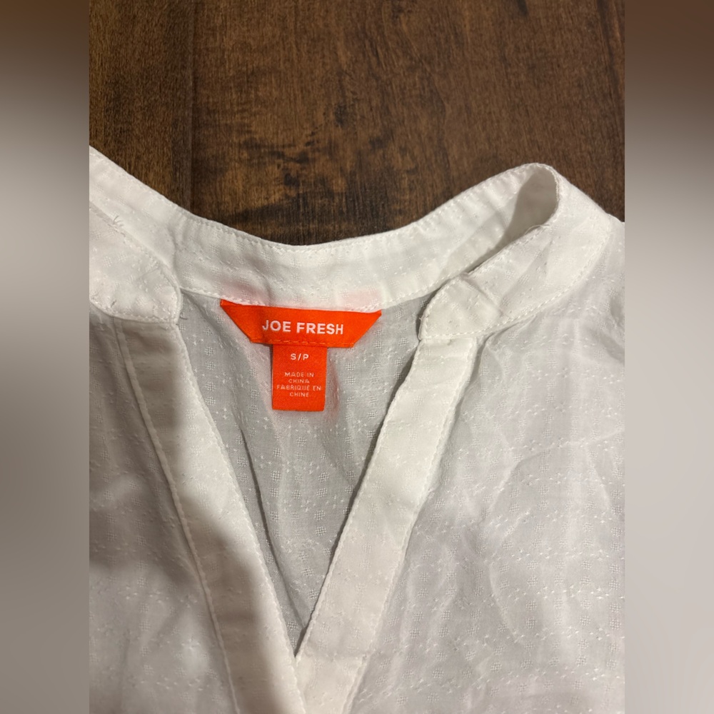 Joe Fresh White Button-Up Blouse - Picture 3 of 5